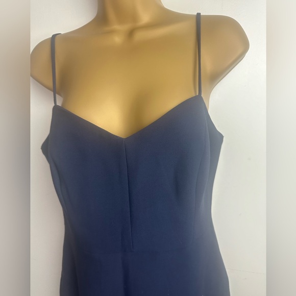 Likely NavyBlue Spaghetti Strap Rayon Poly Blend Side Slits Women’s Dress Size 6 - Picture 6 of 15